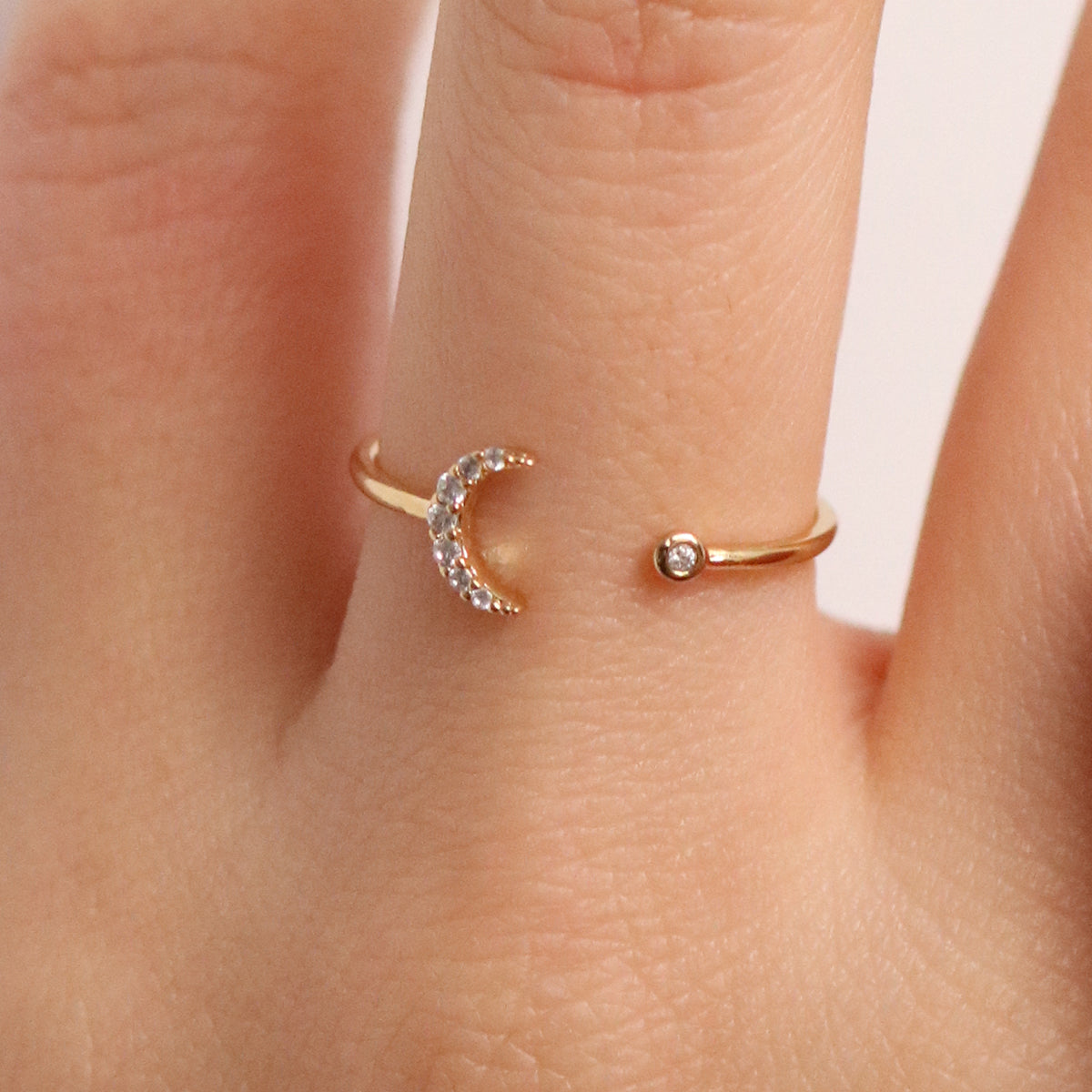 Cubic Crescent Moon Ring-2