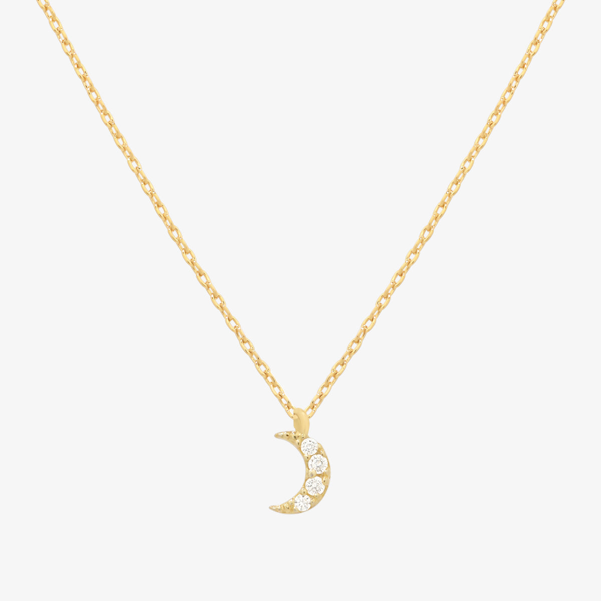 Cubic crescent moon pendant necklace-0