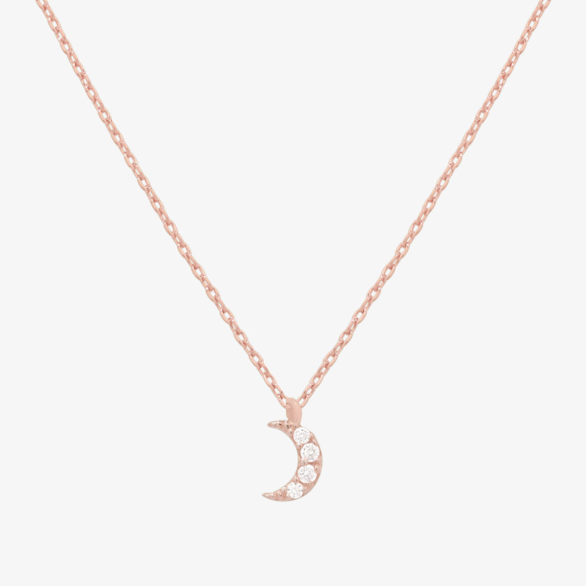 Cubic crescent moon pendant necklace-3