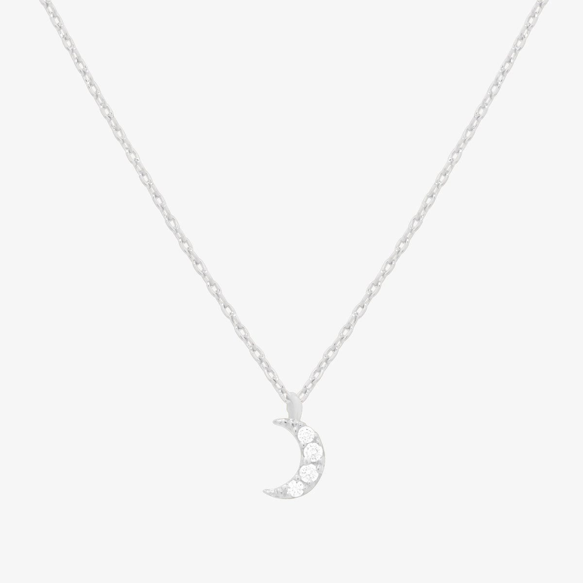 Cubic crescent moon pendant necklace-2