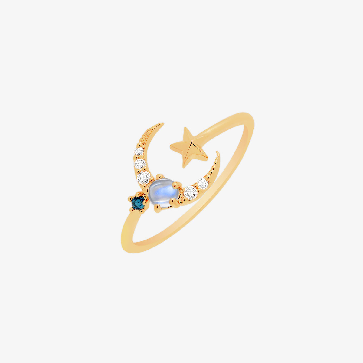 Moon cubic moonstone ring-0