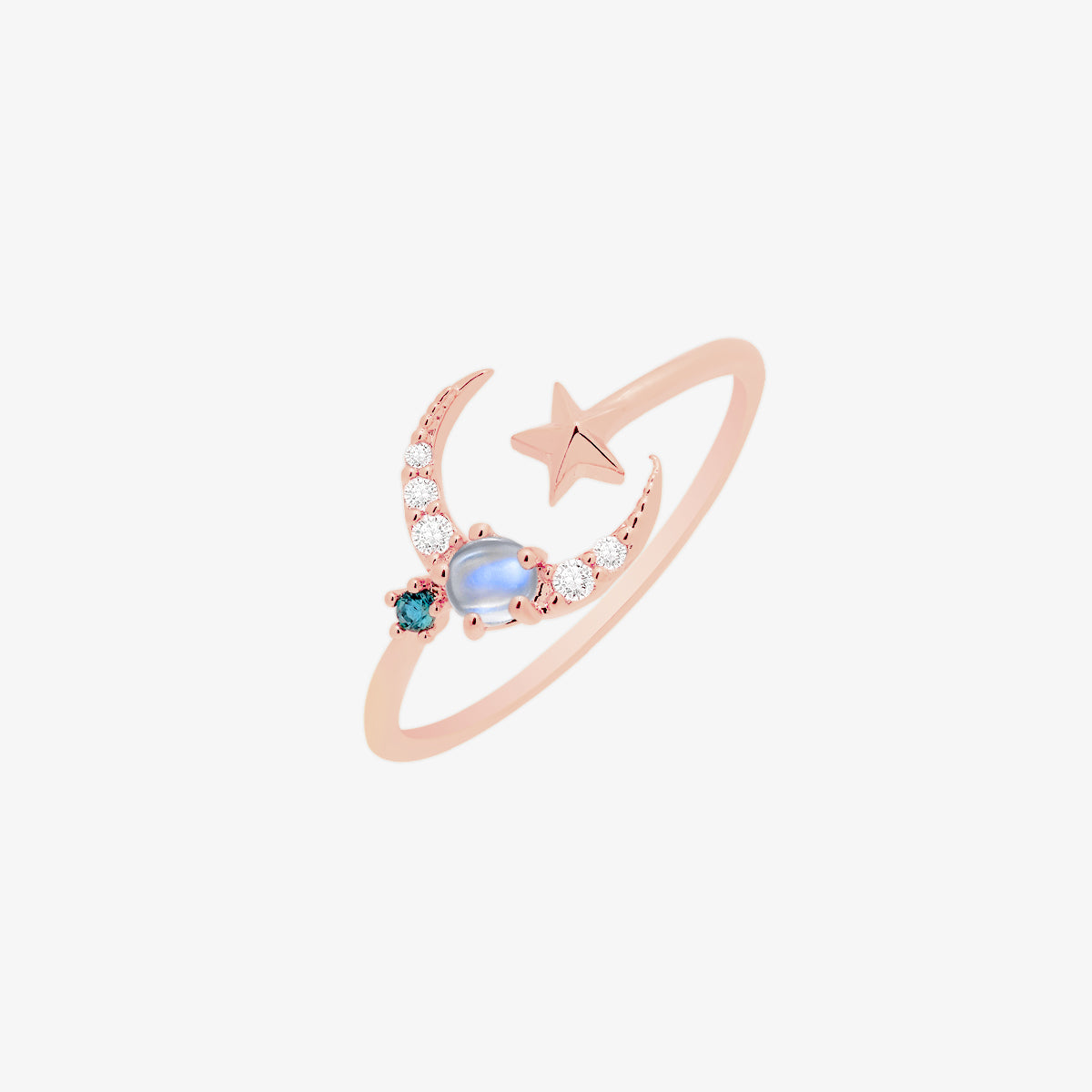 Moon cubic moonstone ring-6