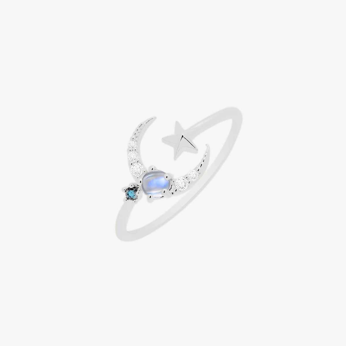 Moon cubic moonstone ring-5