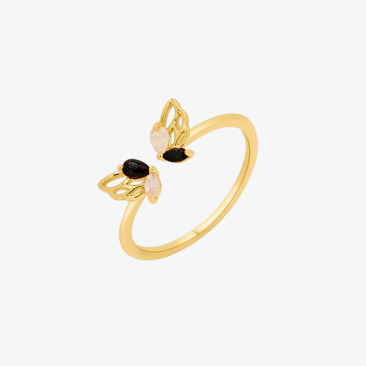 Black onyx Butterfly Wing Ring-0